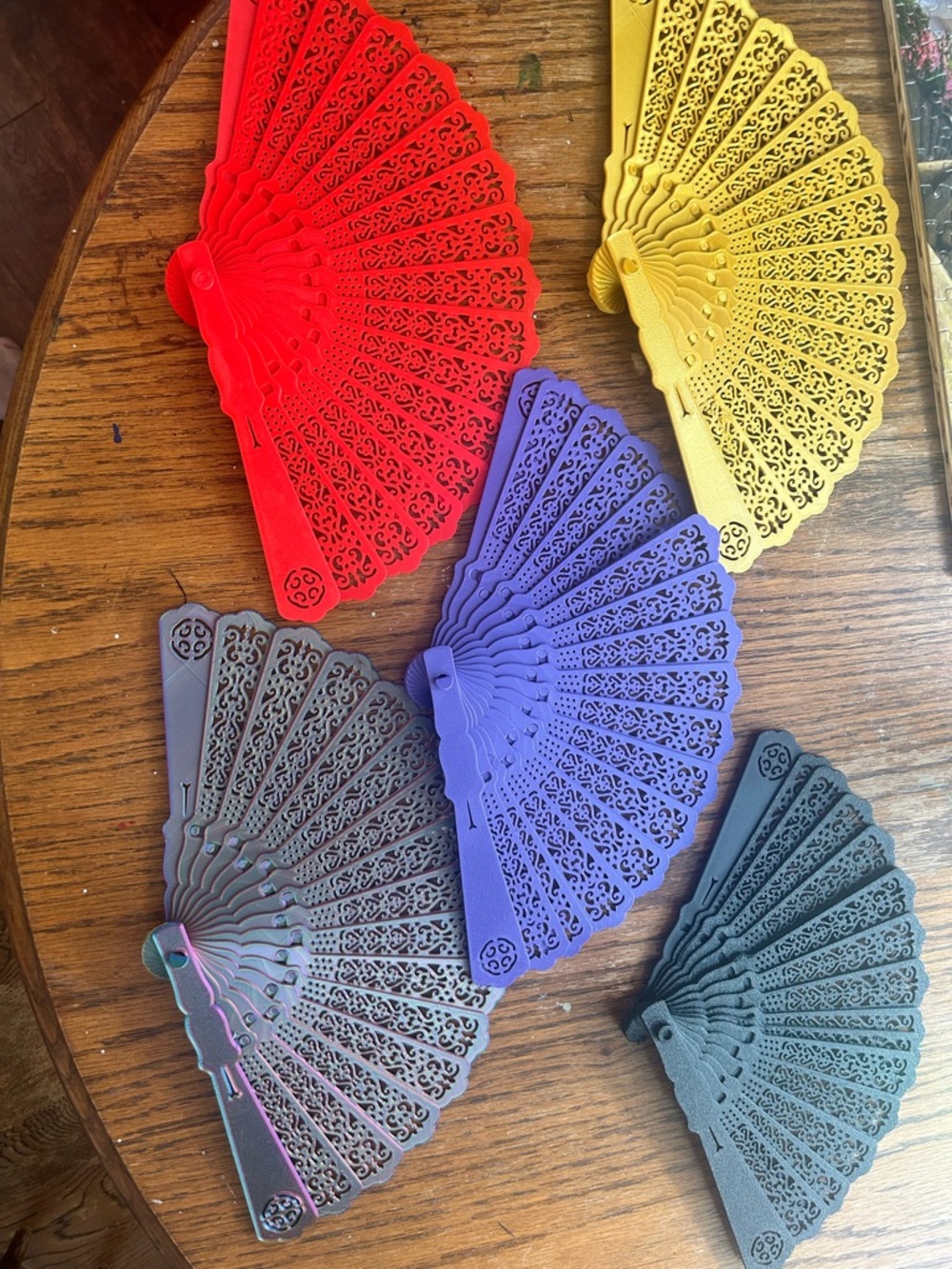 Support Perri’s Dance Camp Colorful Decorative Fans Black White, iridescent grey
